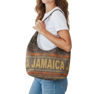 Robin Ruth Jamaica Travel‎ Shoulder Bag Hobo Purse Beige Orange